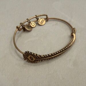 Alex and Ani Gold Peacock Feather Bracelet